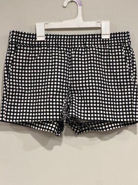 J. Crew Linen Blend Black and White Polka Dot Shorts sz 6